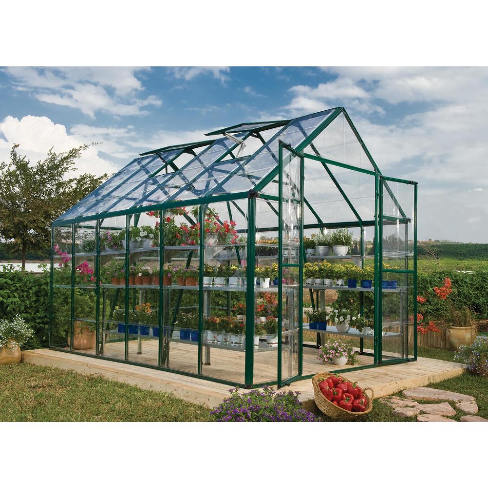 Palram HG8012G Snap and Grow 8 x 12 Greenhouse - Green