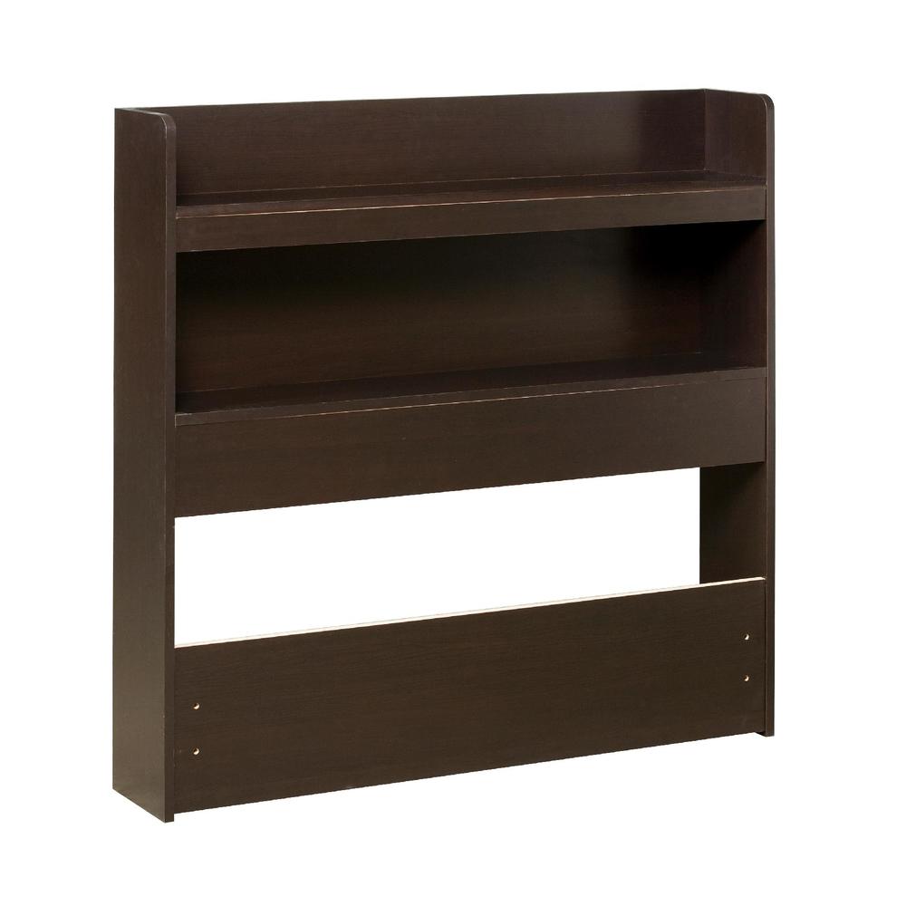 2-Shelf Bookcase Headboard in Walnut