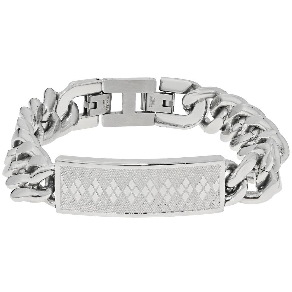Stainless Steel Identification Bracelet with Texture