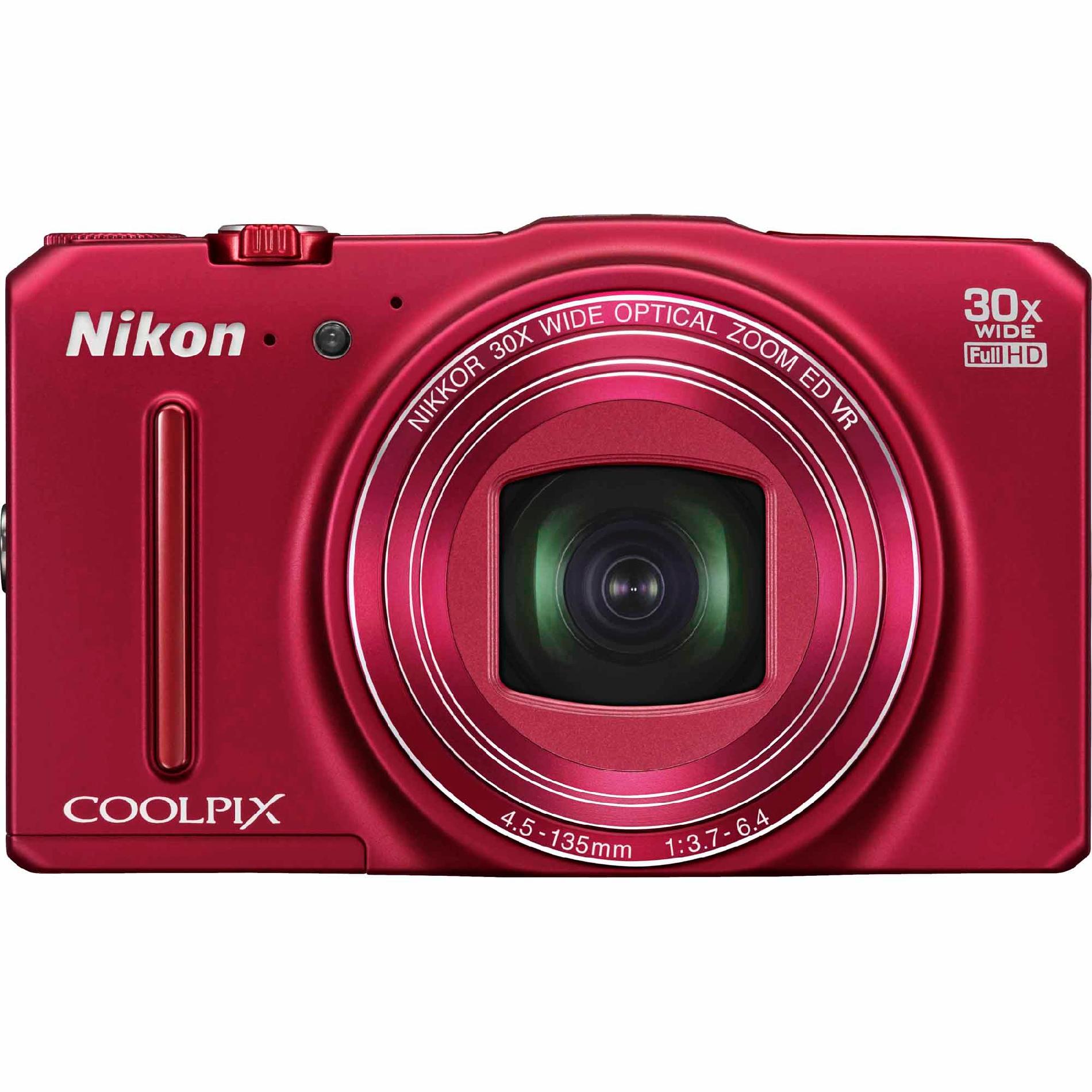16-Megapixel Coolpix S9700 Digital Camera w/ Built-In WiFi - Red