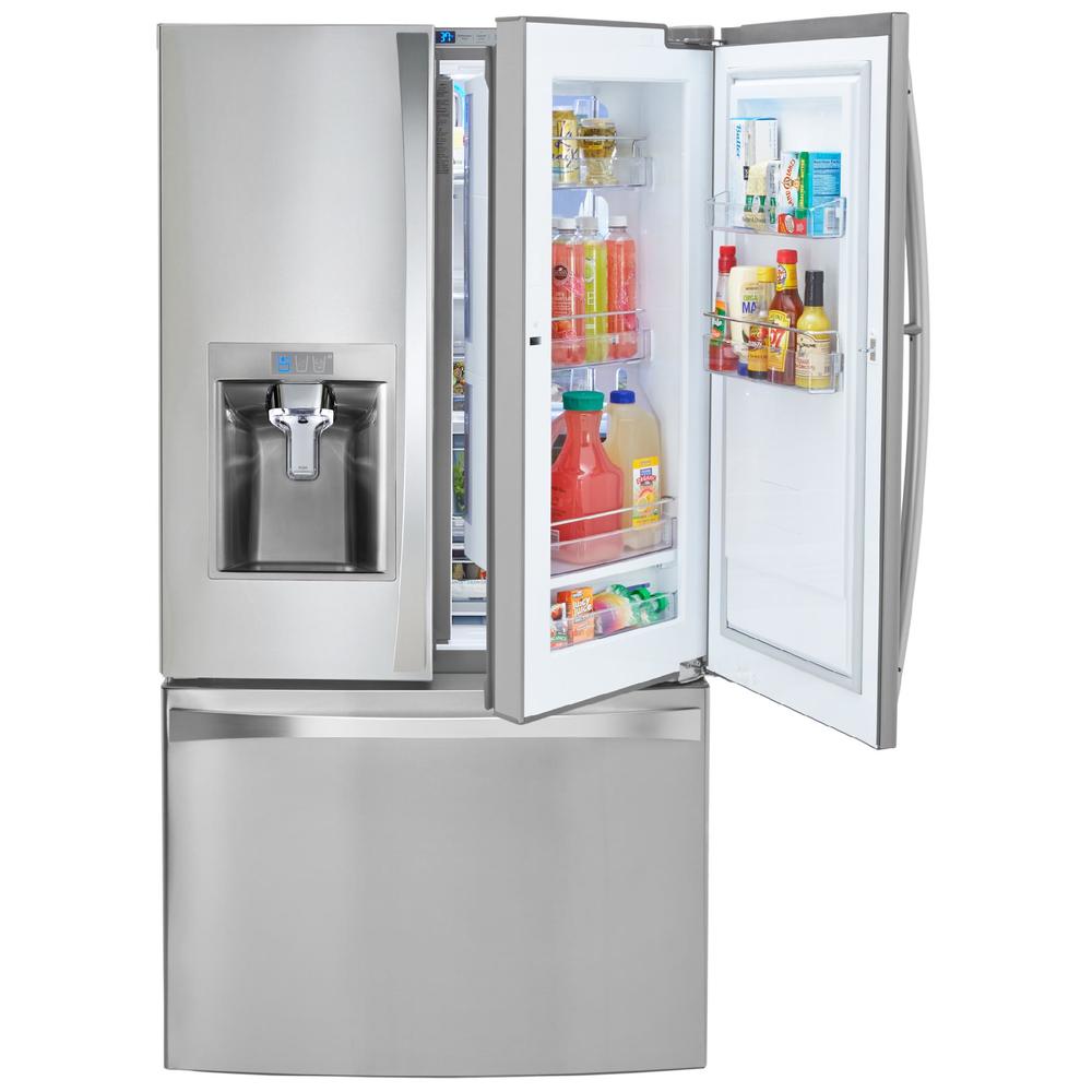Kenmore Elite 74033 29 6 Cu Ft French Door Bottom Freezer Refrigerator W Grab N Go Door Stainless Steel