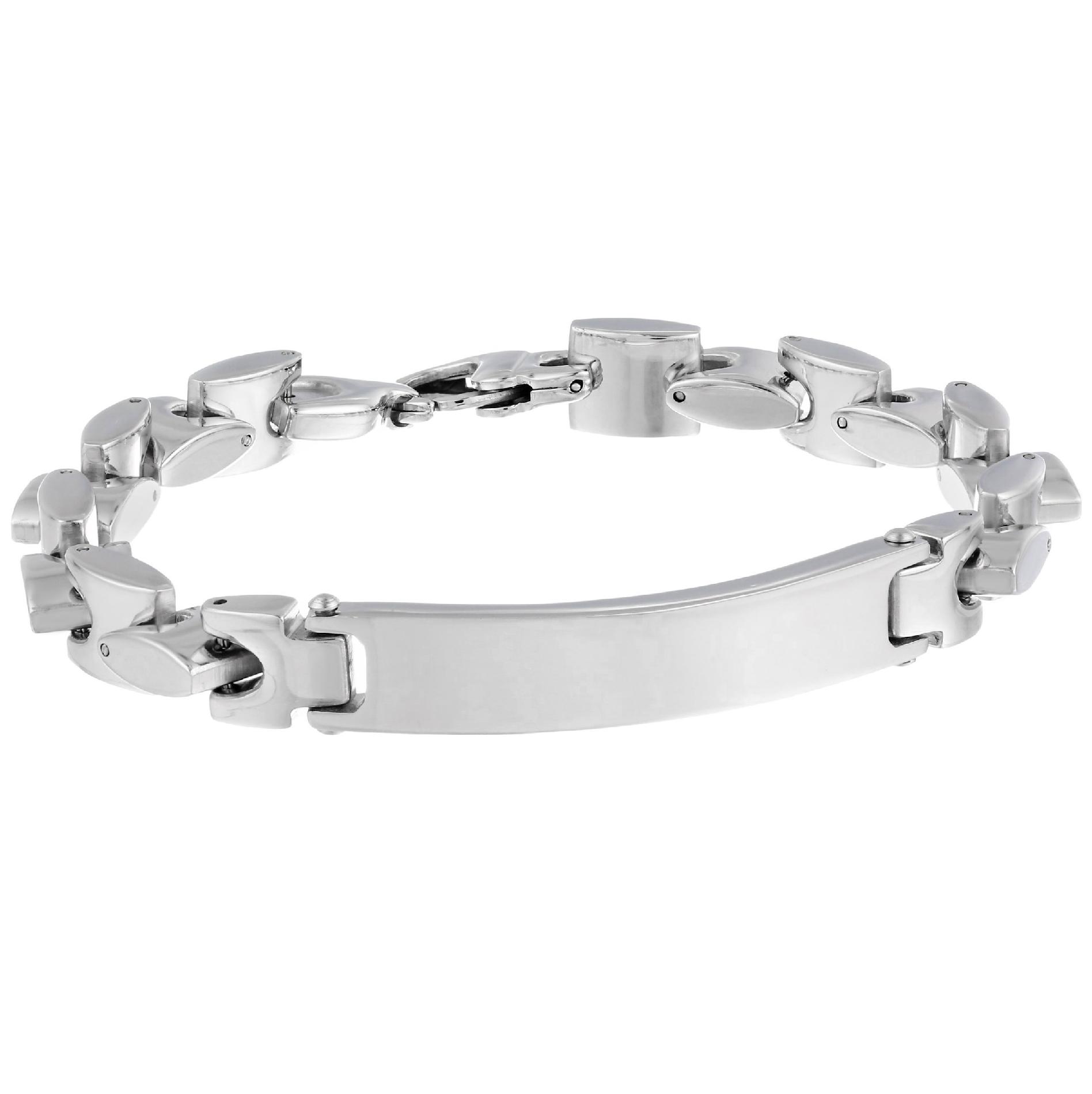 Link Chain Identification Bracelet in Stainless Steel  9" Length