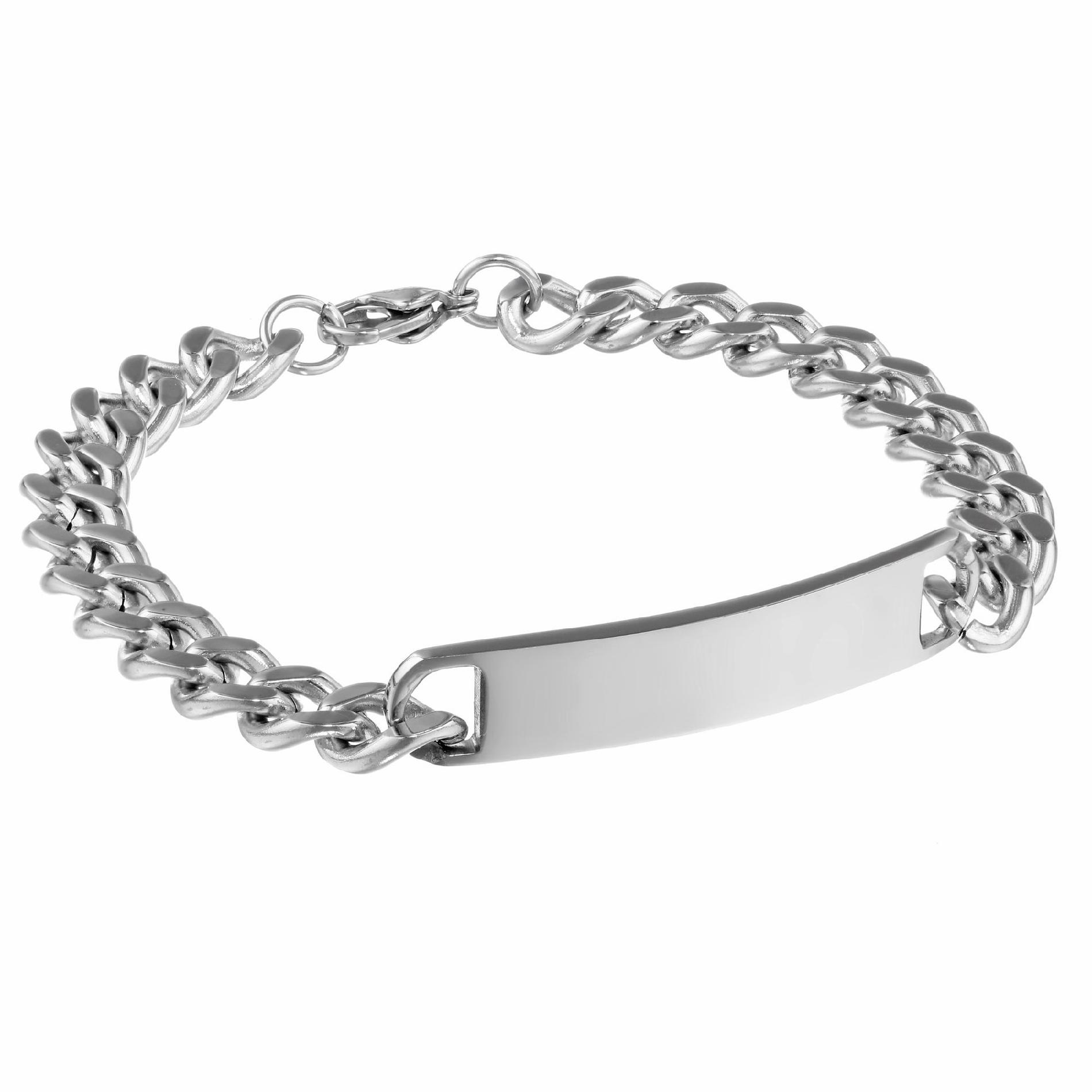 Curb Identification Bracelet in Stainless Steel