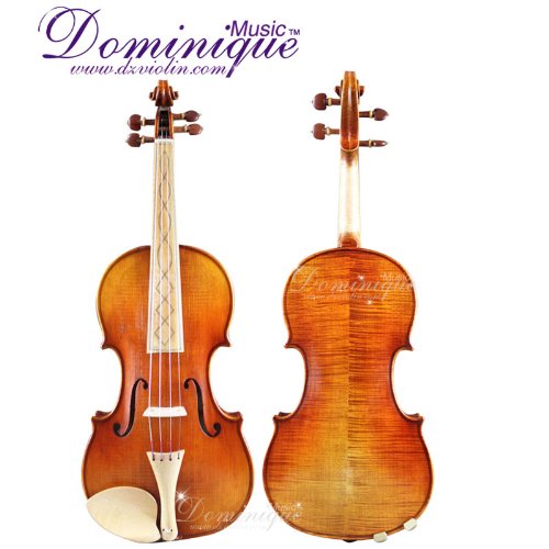 Baroque Style Hand-Made 4/4 Violin With Case, Dominant Strings & Bow