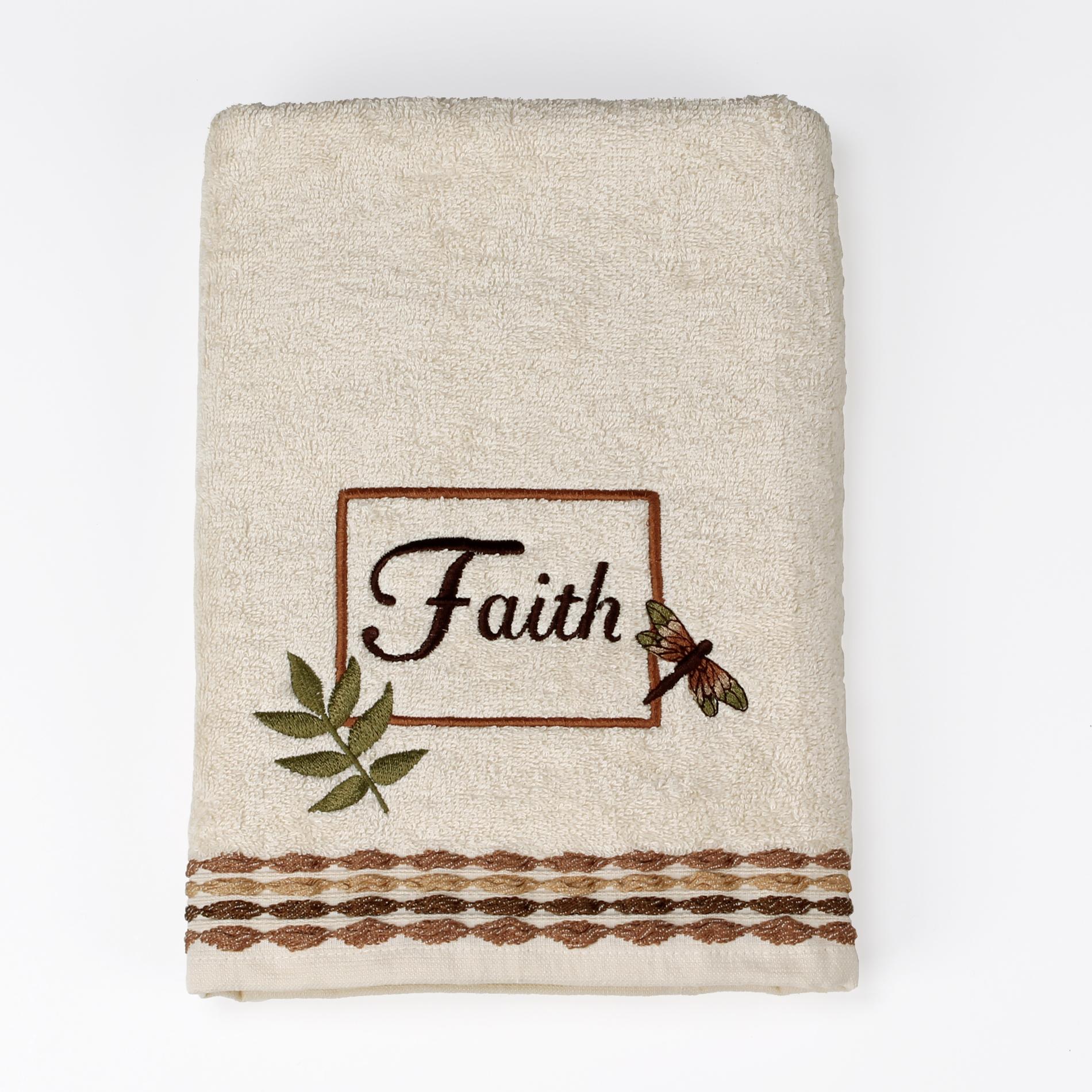 Embroidered Bath Towel - Faith