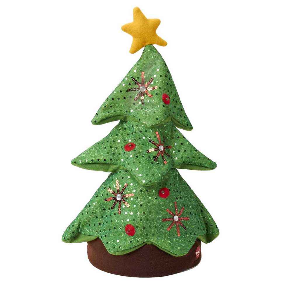 18" Battery-Operated Singing and Dancing Plush Christmas Tree