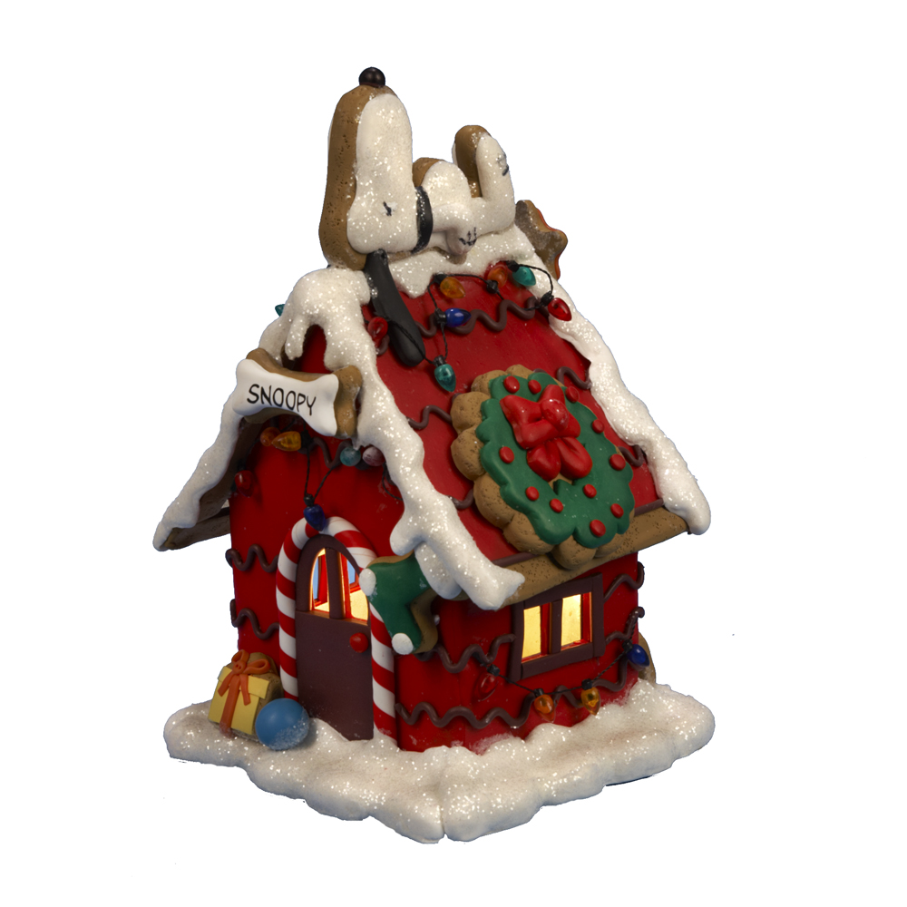 9.84" Snoopy Gingerbread C7 Lighted House