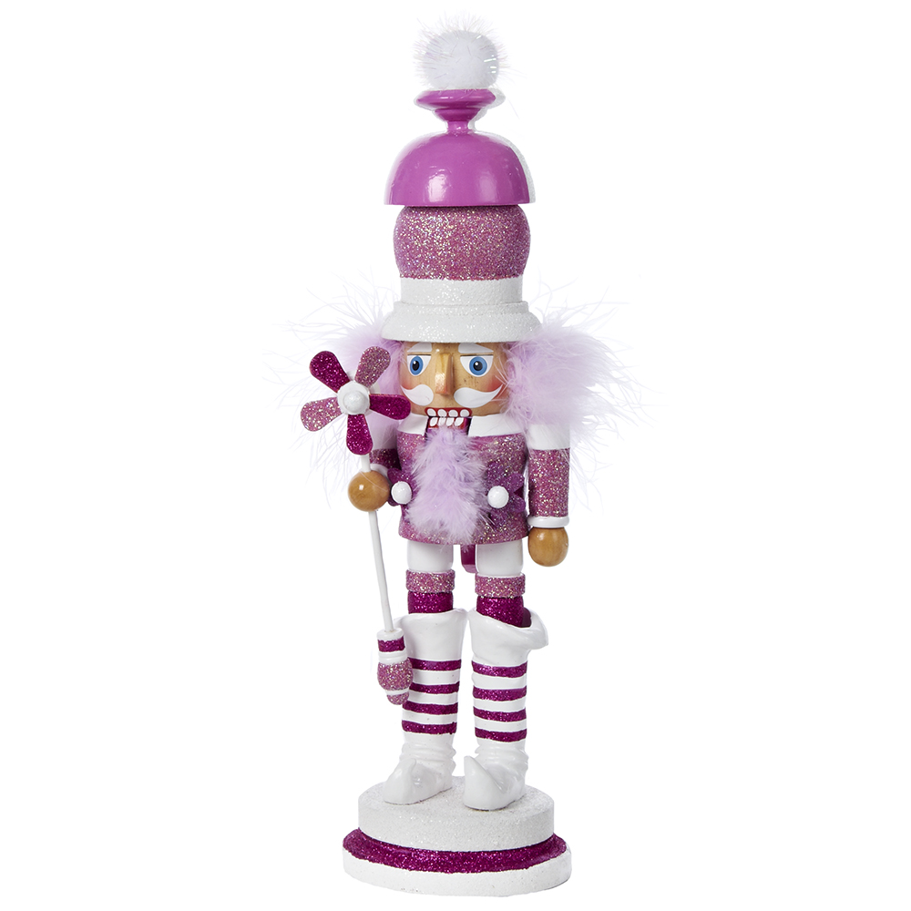 15" Hollywood Pink and White Windmill Nutcracker