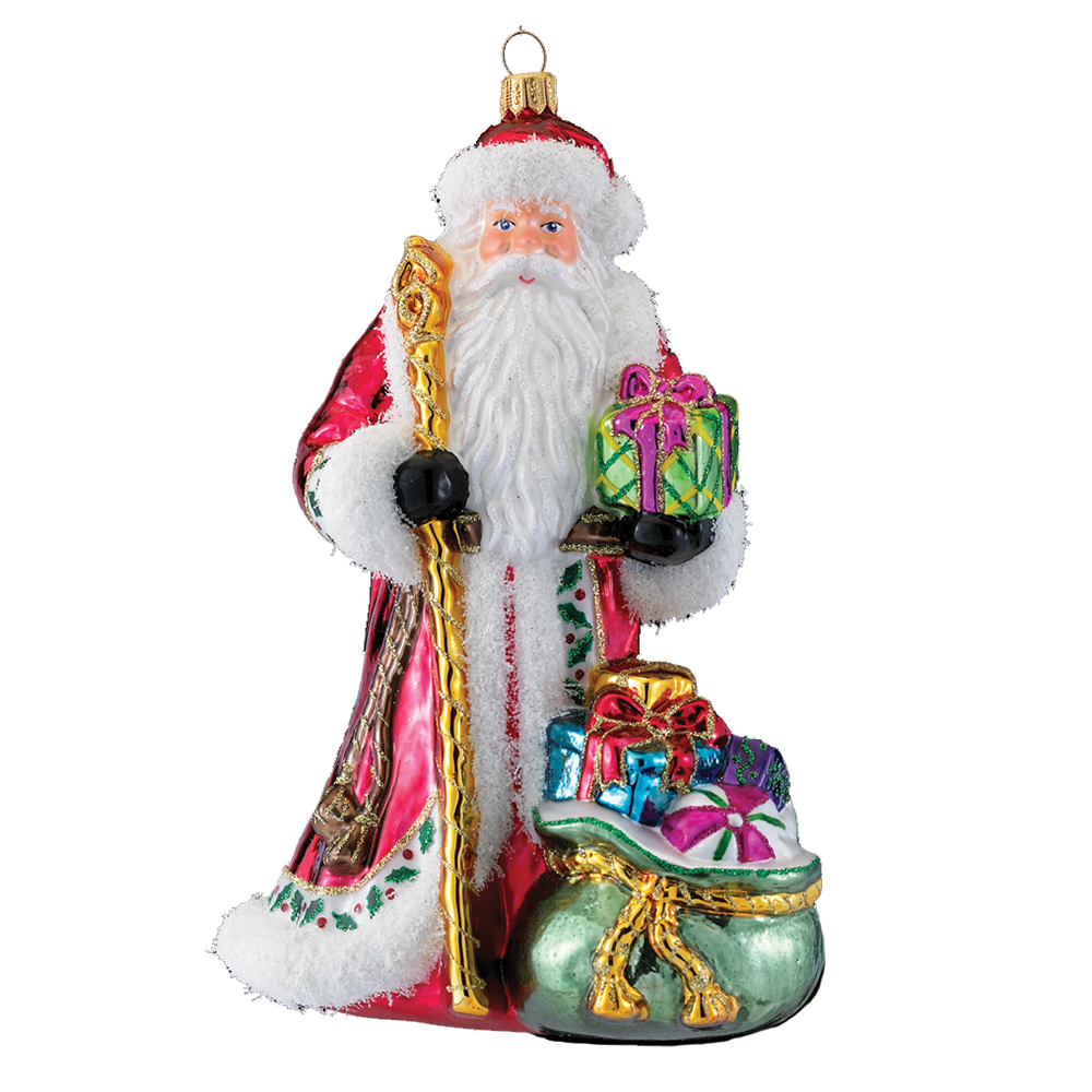 7.21" Polonaise Santa with Bag and Gifts ornament