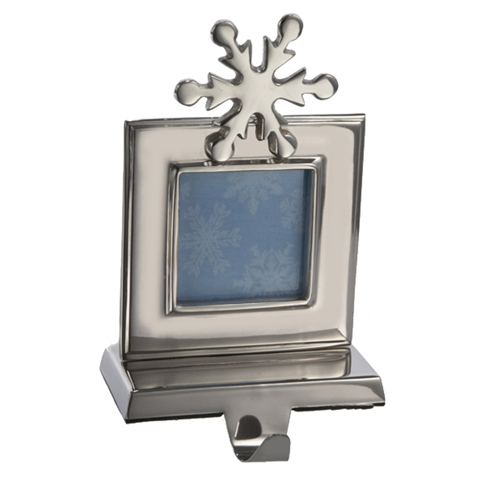 8" Shiny Silver Photo Frame Stocking Holder