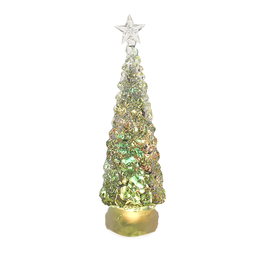 13.8" Battery Operated Acrylic Ice Christmas Tree
