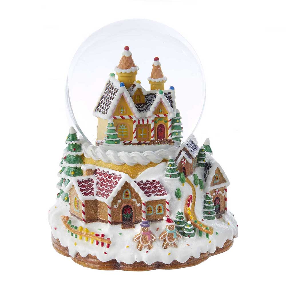 120MM Battery Operated Musical Light-Up Snowing Candy House Waterball