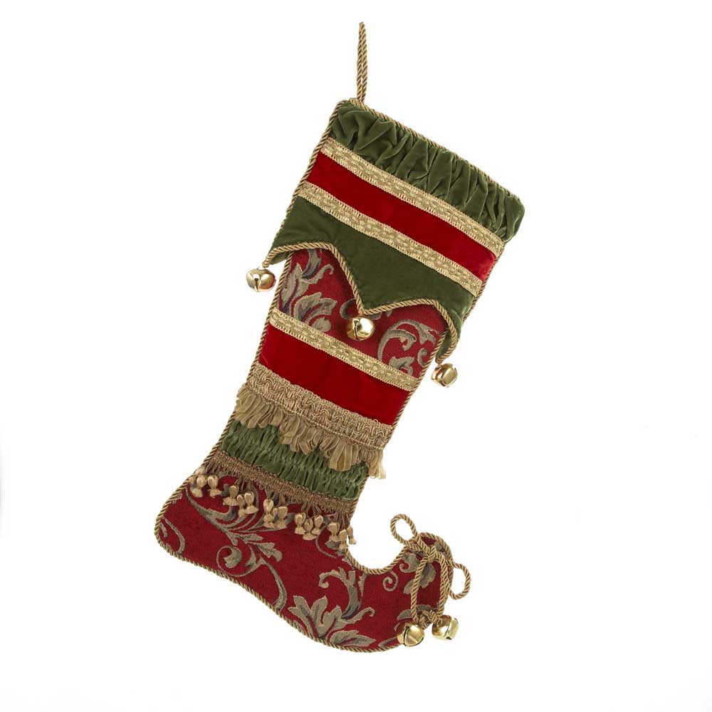 23" Red, Green and Gold Decorative Stocking