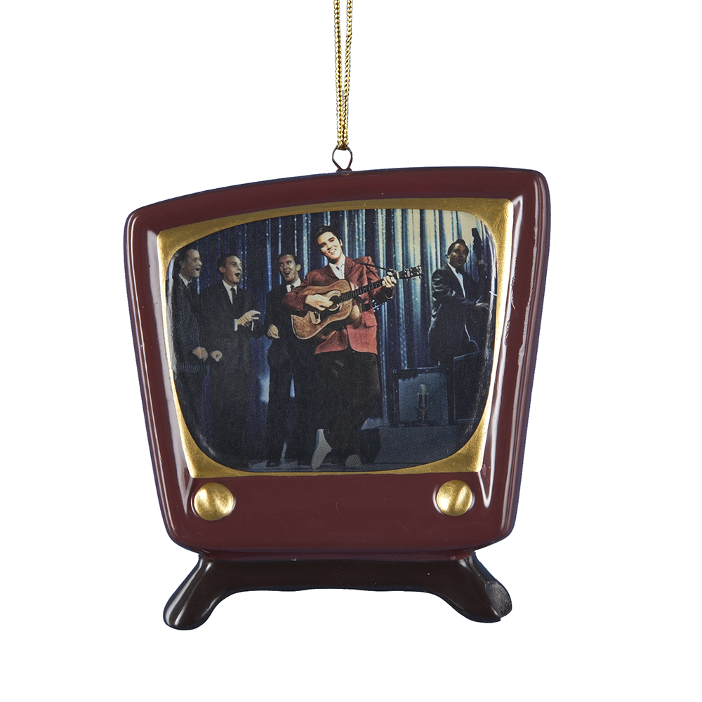 3" Porcelain Elvis Presley TV Ornament