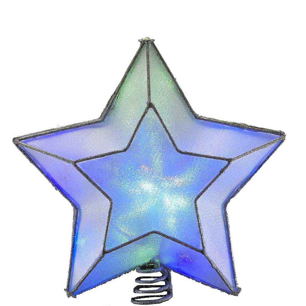UL 10-Light Multi LED Shimmering Star tree topper