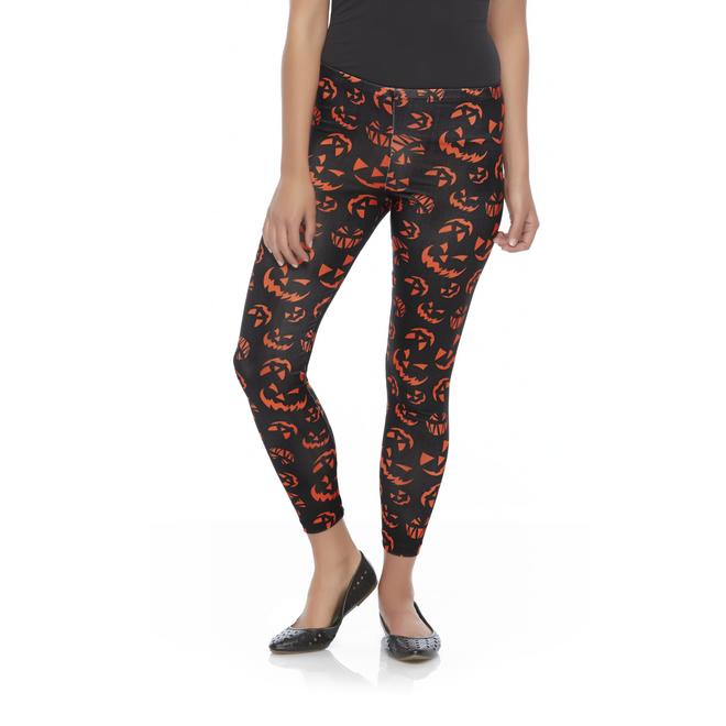 Women's Halloween Graphic Leggings Pumpkin Faces