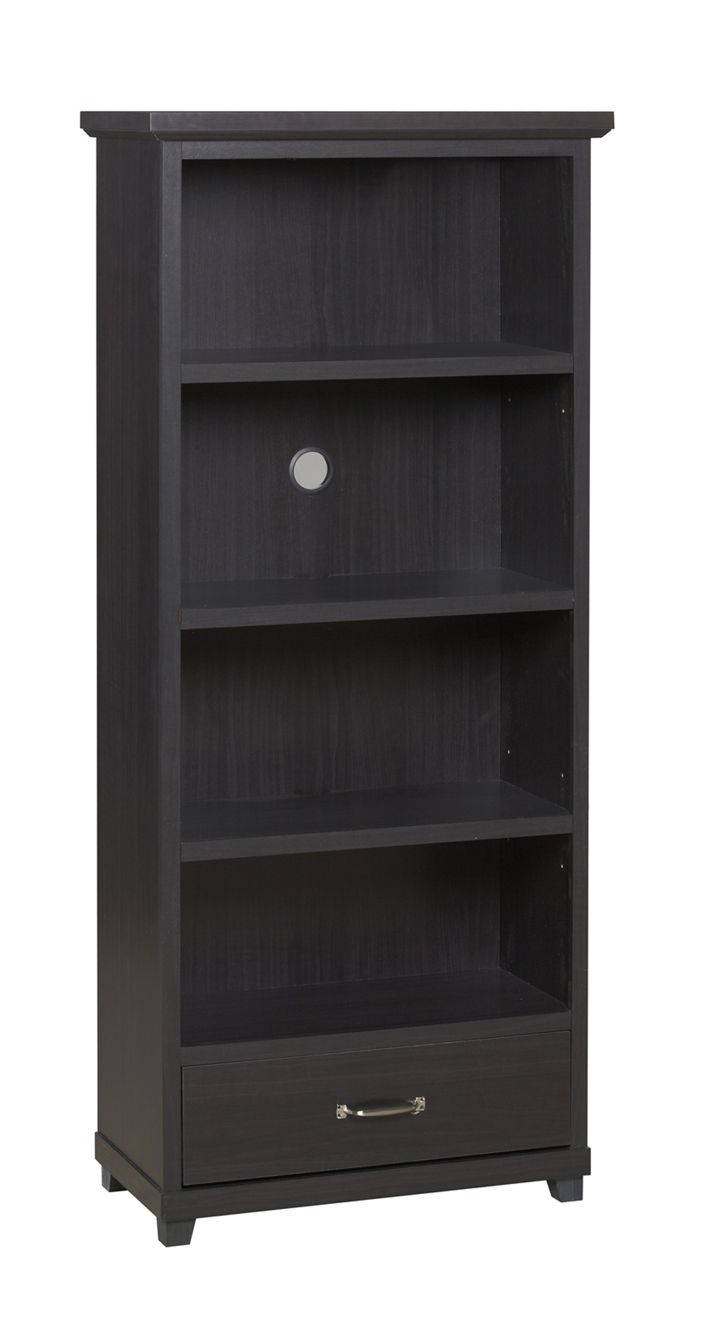 4-Shelf Bookcase with Drawer in Dark Espresso