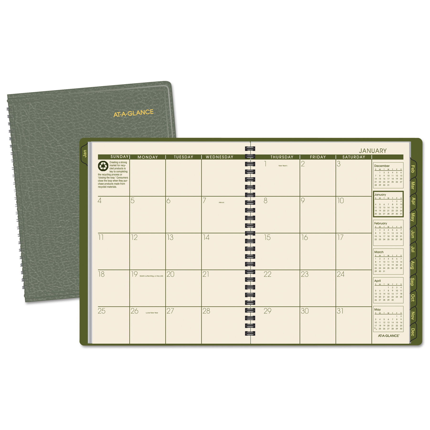 Recycled Classic Monthly Large Desk Planner
