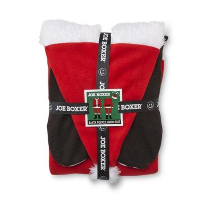 Joe Boxer Men's Christmas Footed Pajamas & Hat Santa