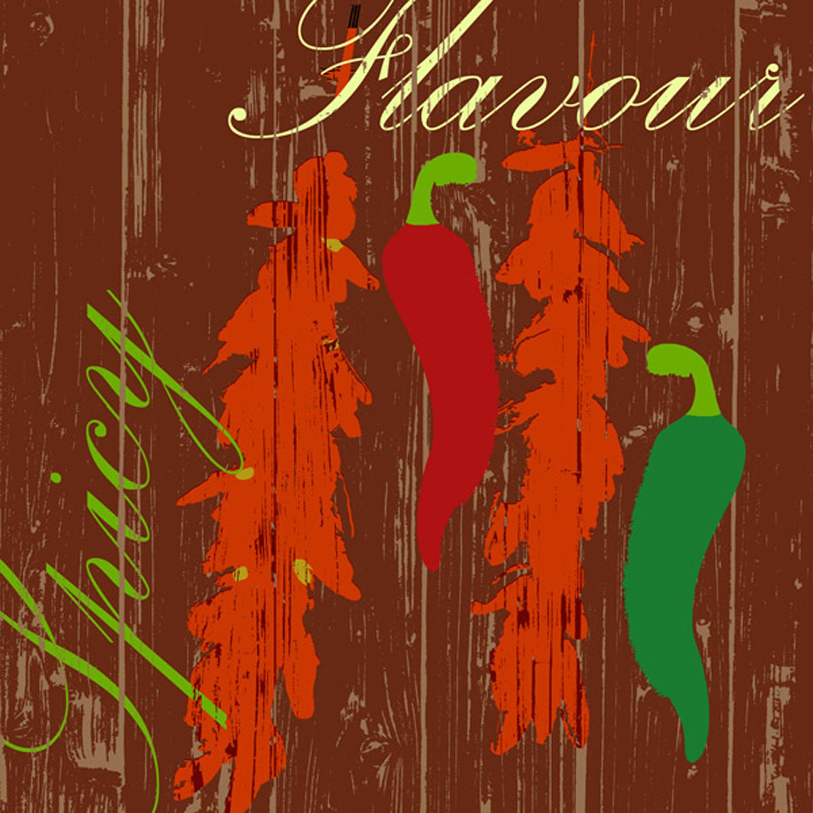 Green Leaf Art Flavour  Spicy Canvas Art
