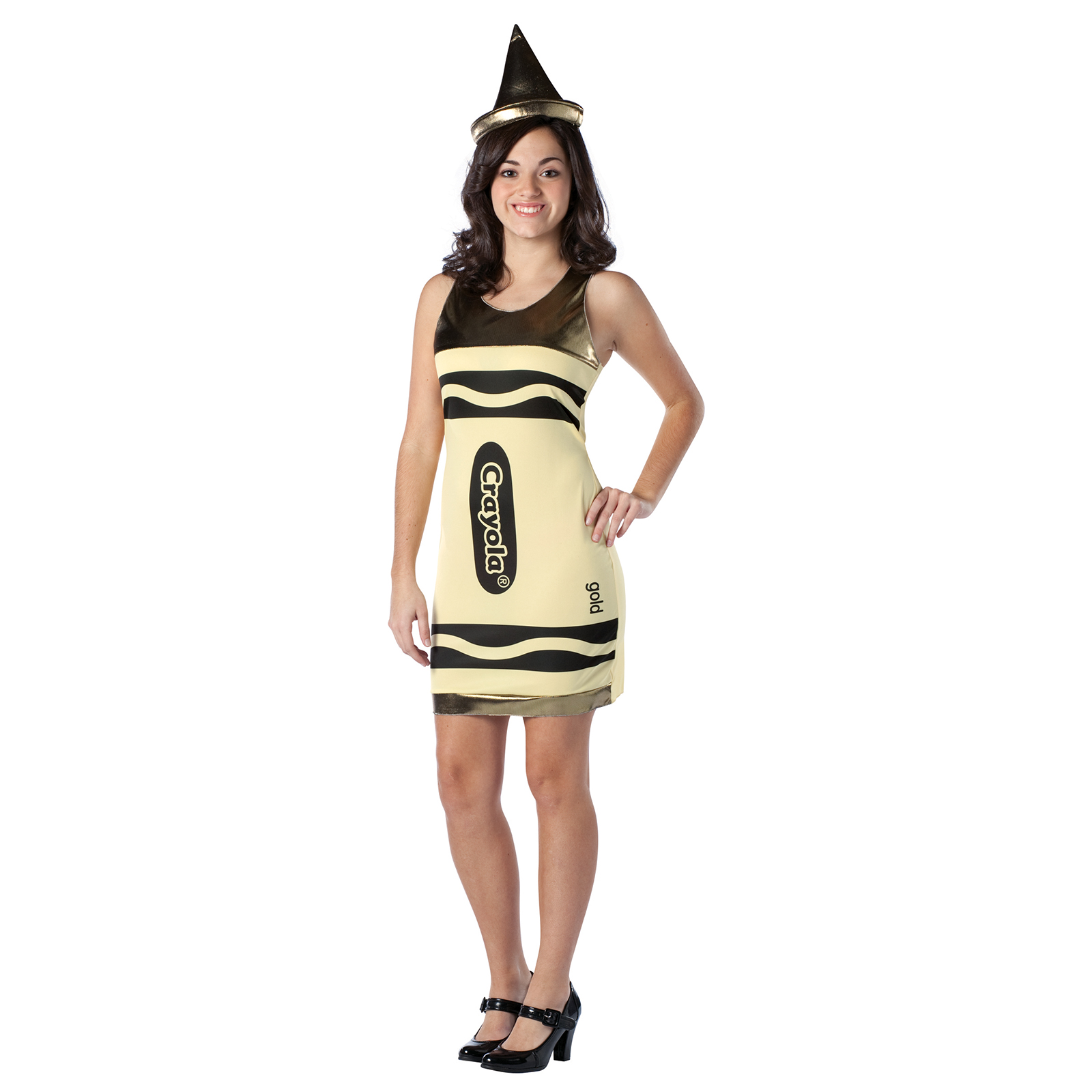 Crayola Gold Dress Teen Size: One Size Fits Most