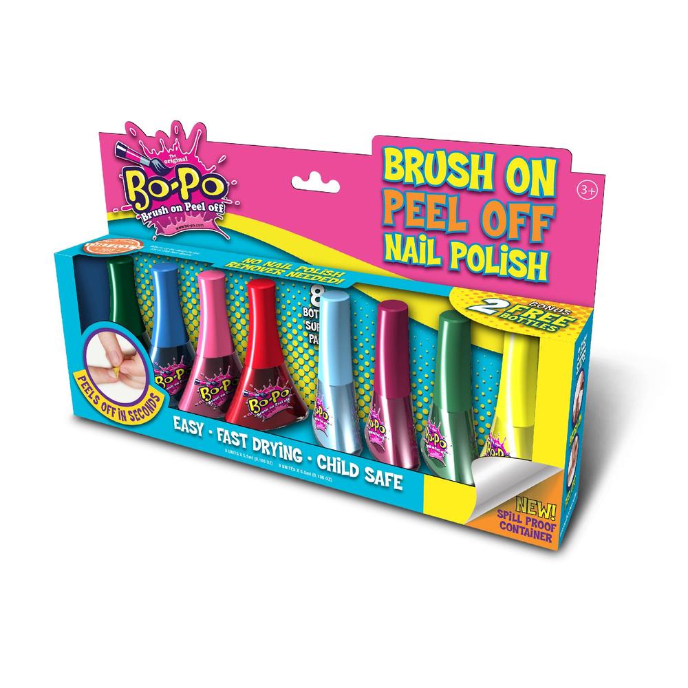Bo-Po Child Safe Peel Off Nail Polish - 8 Pack