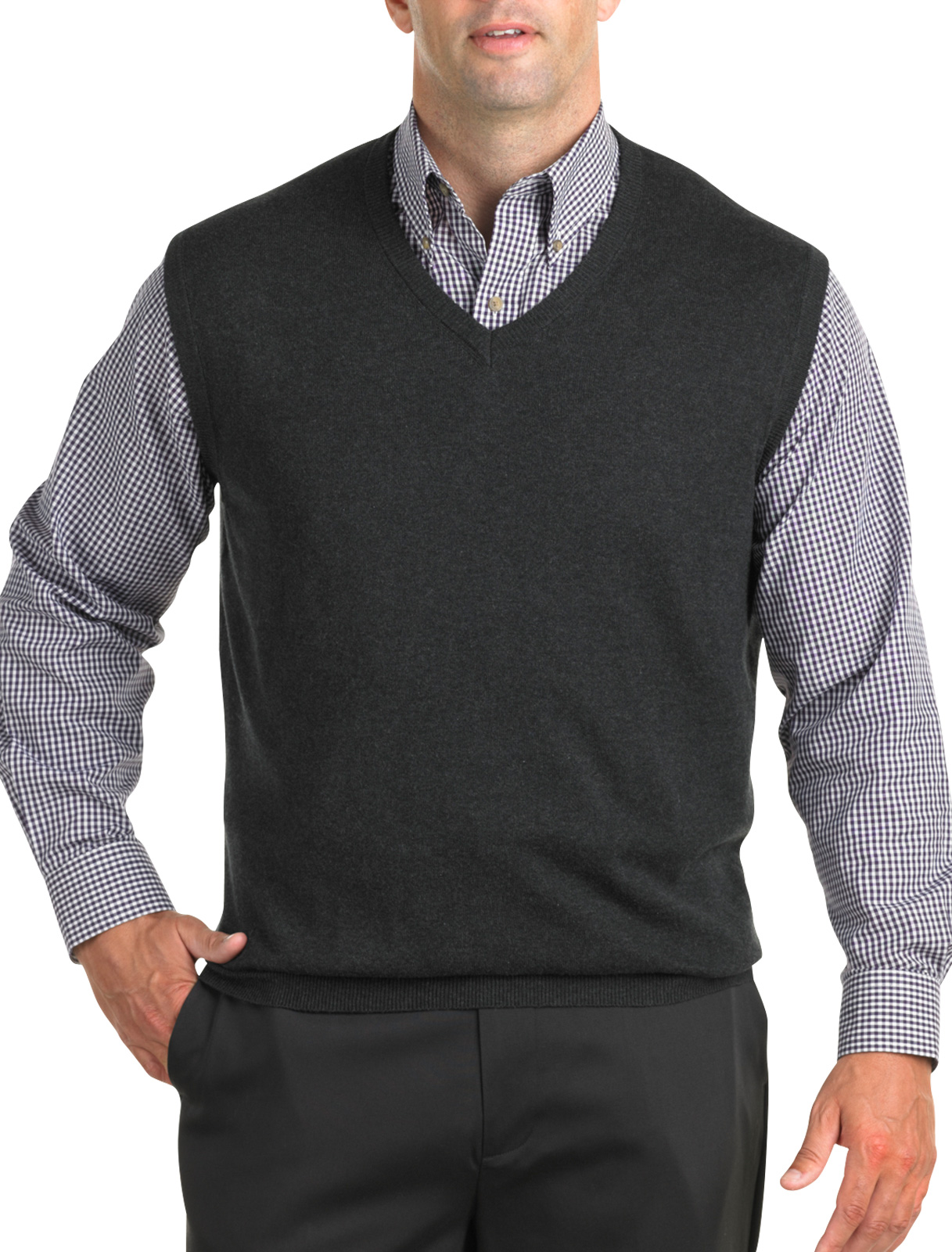 Harbor Bay Men's Big and Tall VNeck Sweater Vest