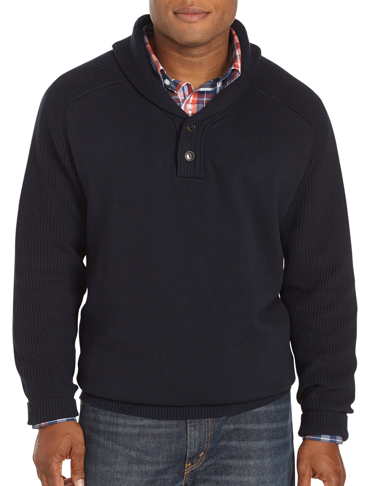 True Nation Men's Big and Tall Shawl-Collar Sweater