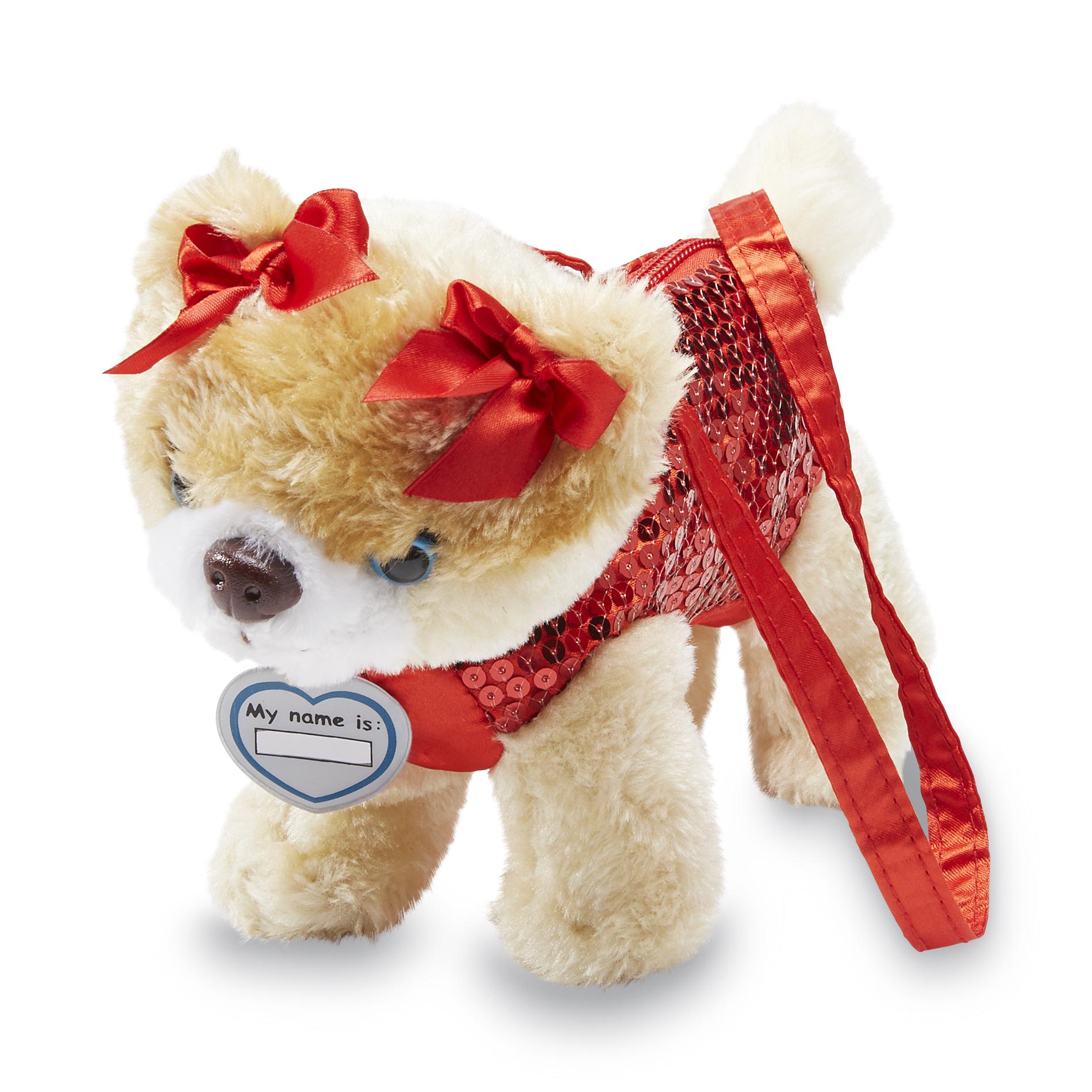 Poochie & Co. Toddler Girl's Plush Sequin Dog Purse Pomeranian Clothing, Shoes & Jewelry