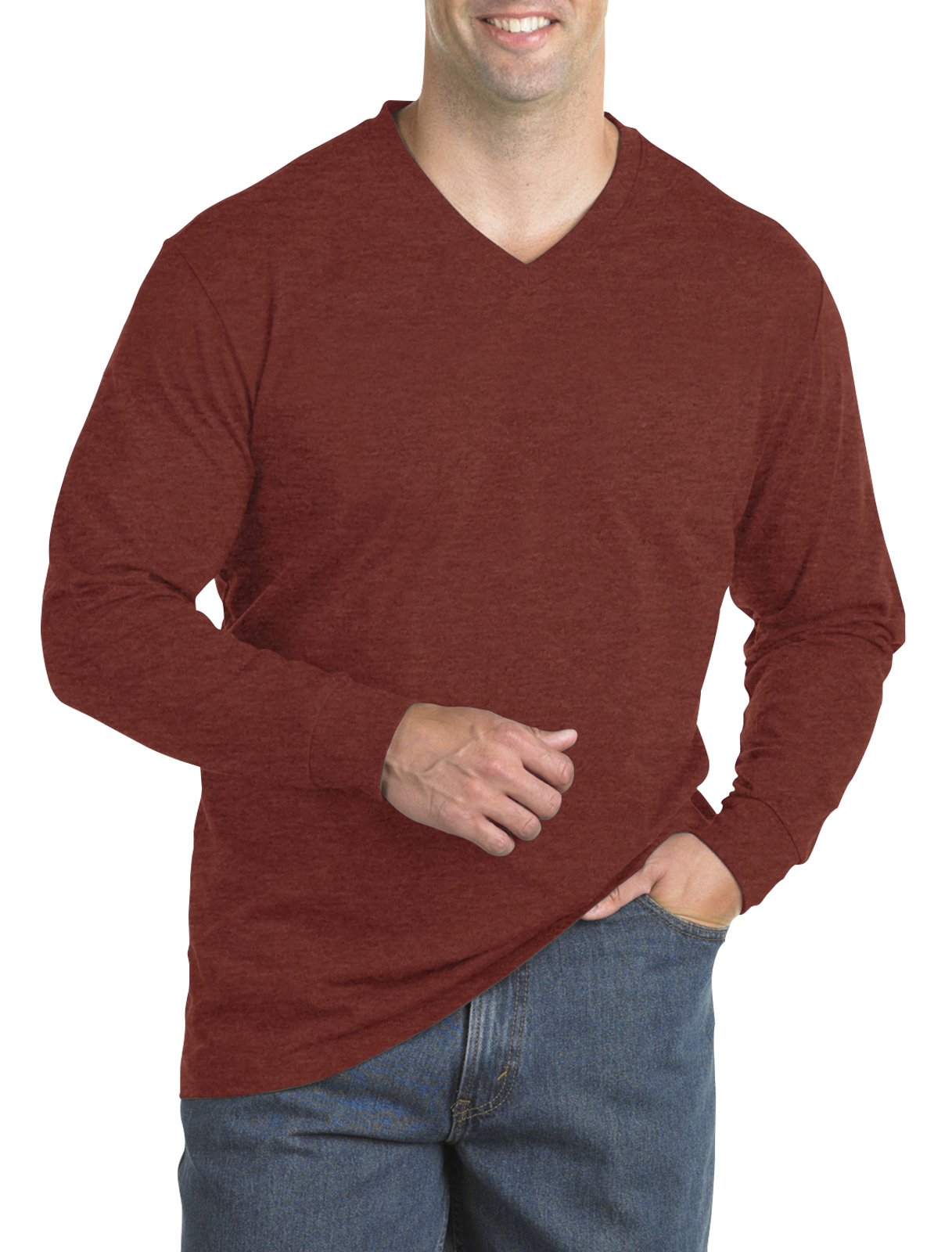 Harbor Bay Men's Big and Tall Wicking Jersey V-Neck Tee