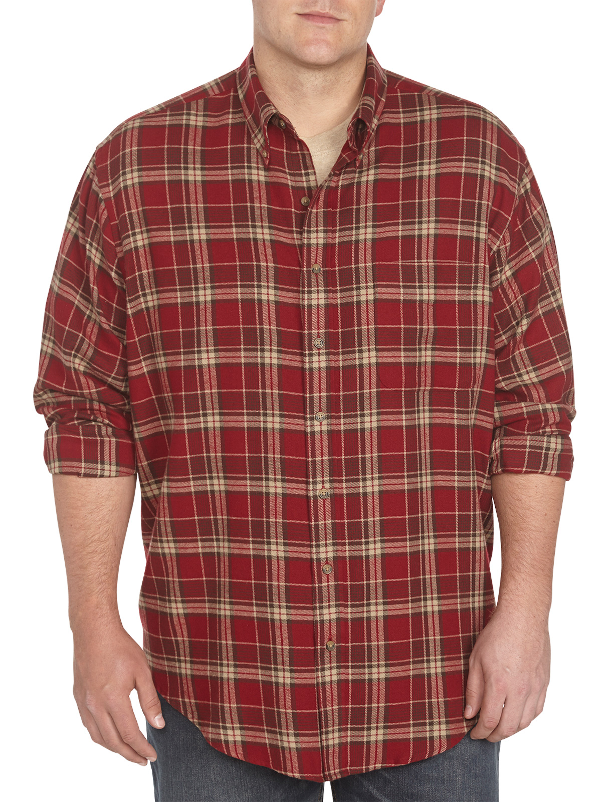 Harbor Bay Men's Big and Tall Plaid Flannel Shirt