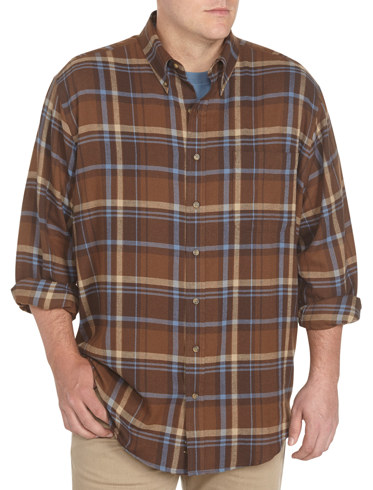 Harbor Bay Men's Big and Tall Plaid Flannel Shirt