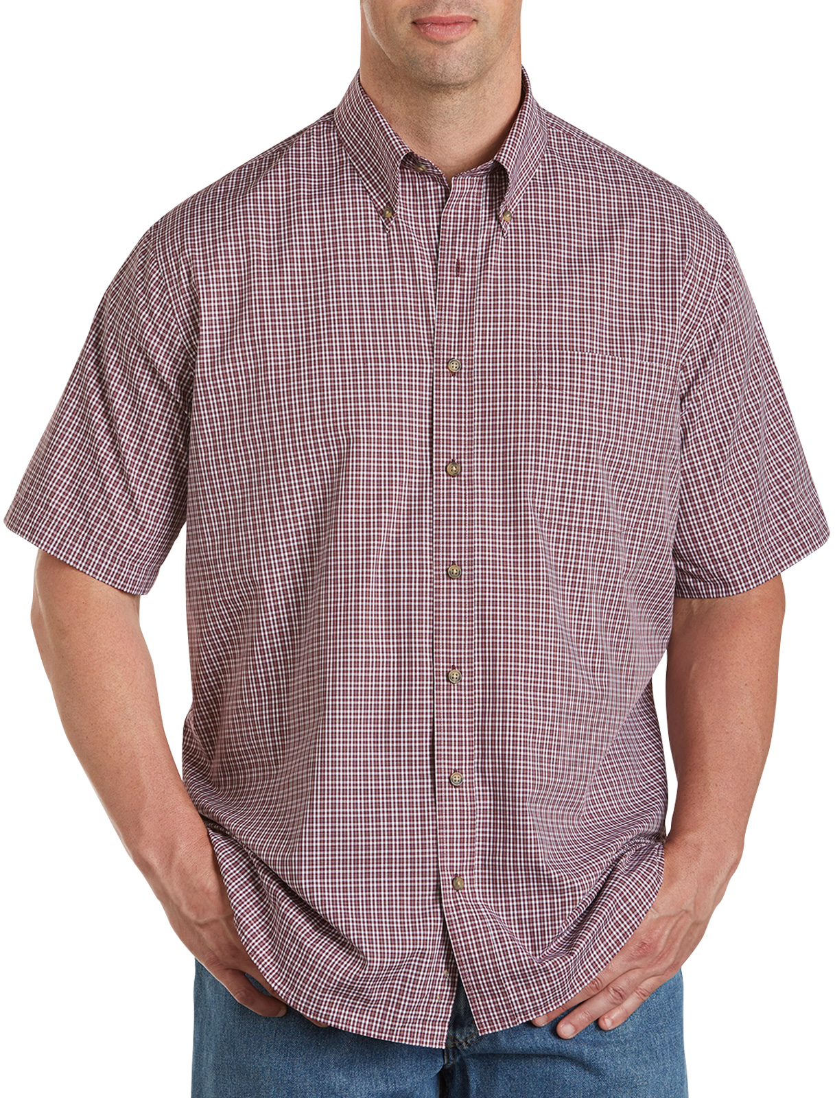 Harbor Bay Men's Big and Tall Easy-Care Gingham Sport Shirt