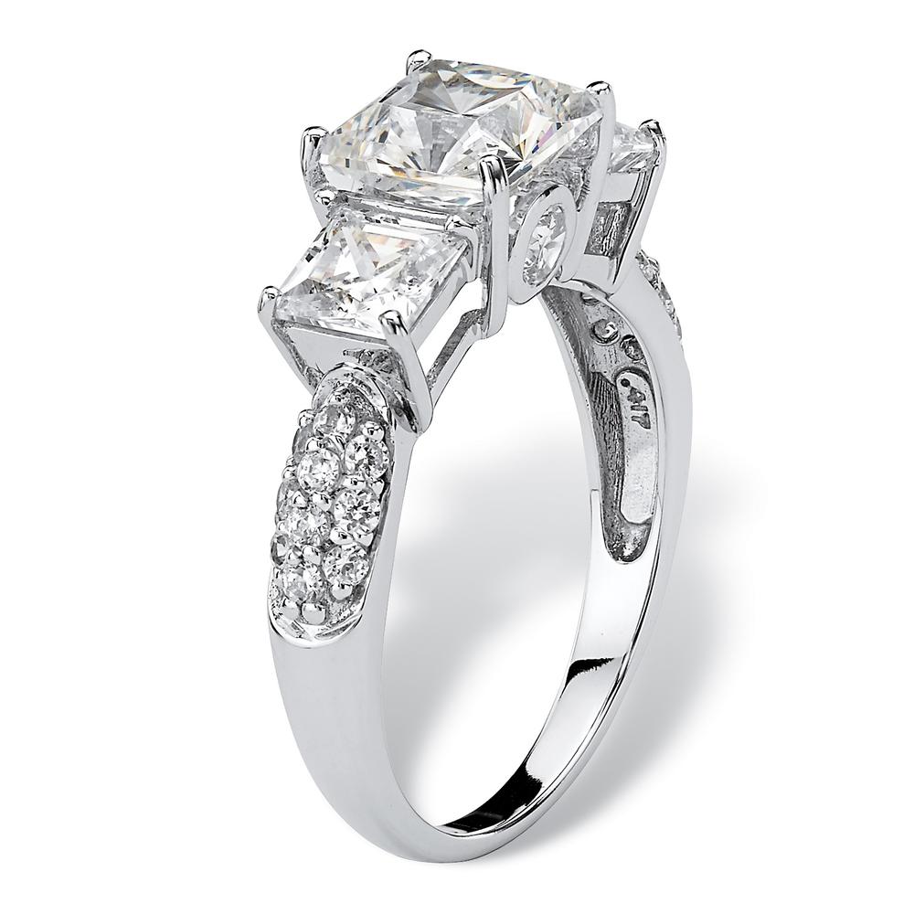 3.06 TCW Princess-Cut Cubic Zirconia Engagement Anniversary Ring in 10k White Gold