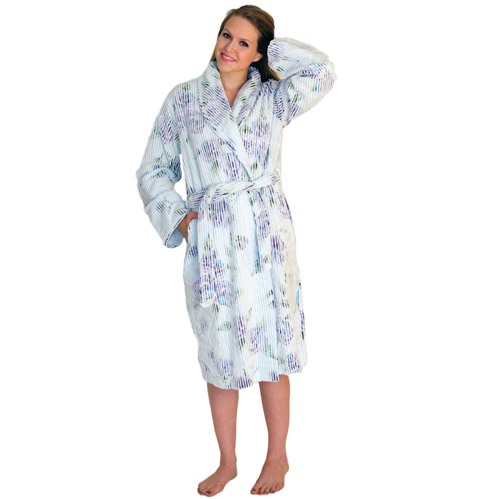 Printed Chenille robe for women by NDK New York