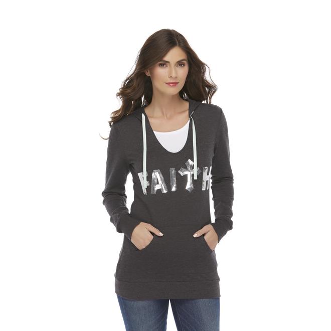 Joe Boxer Women's Tunic Hoodie Sweatshirt Faith