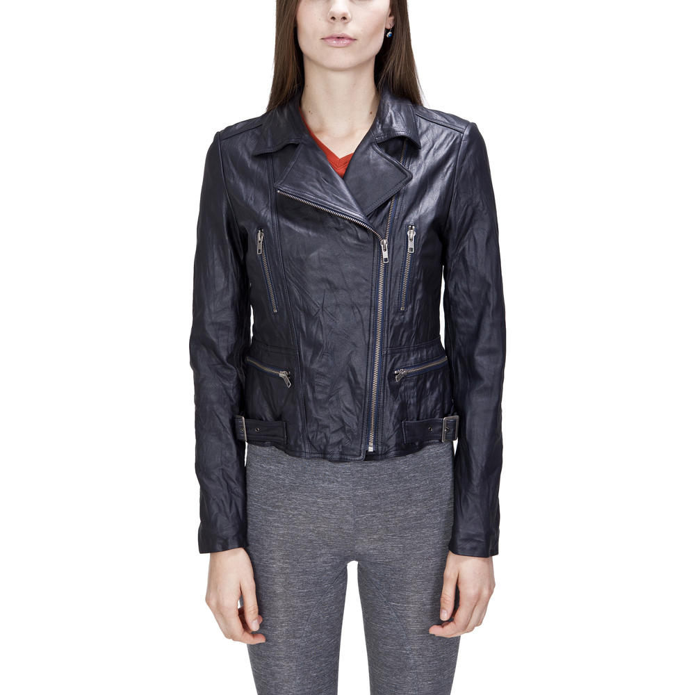 UNITED FACE Women's Genuine Leather Biker Jacket