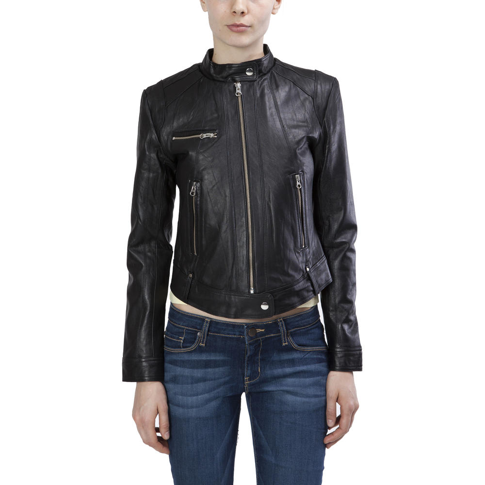 UNITED FACE Women's Lambskin Leather Scuba Jacket