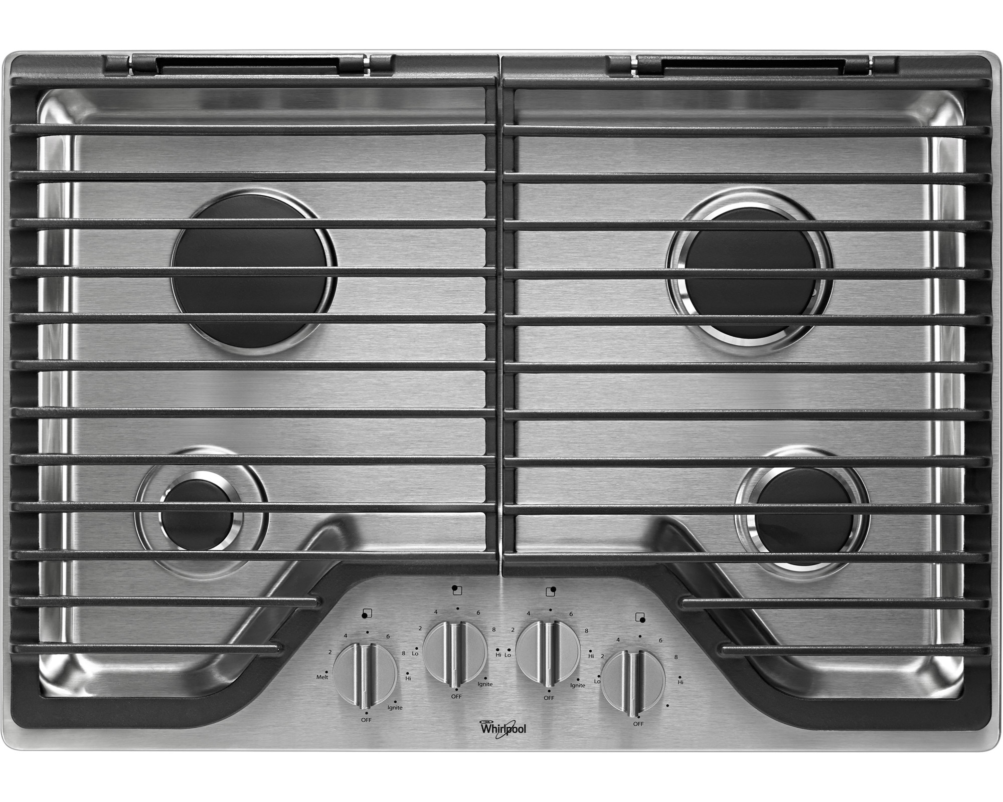 Whirlpool 30 Gas Cooktop w\/ Stainless Steel Finish Knobs - Stainless Steel - WCG75US0DS
