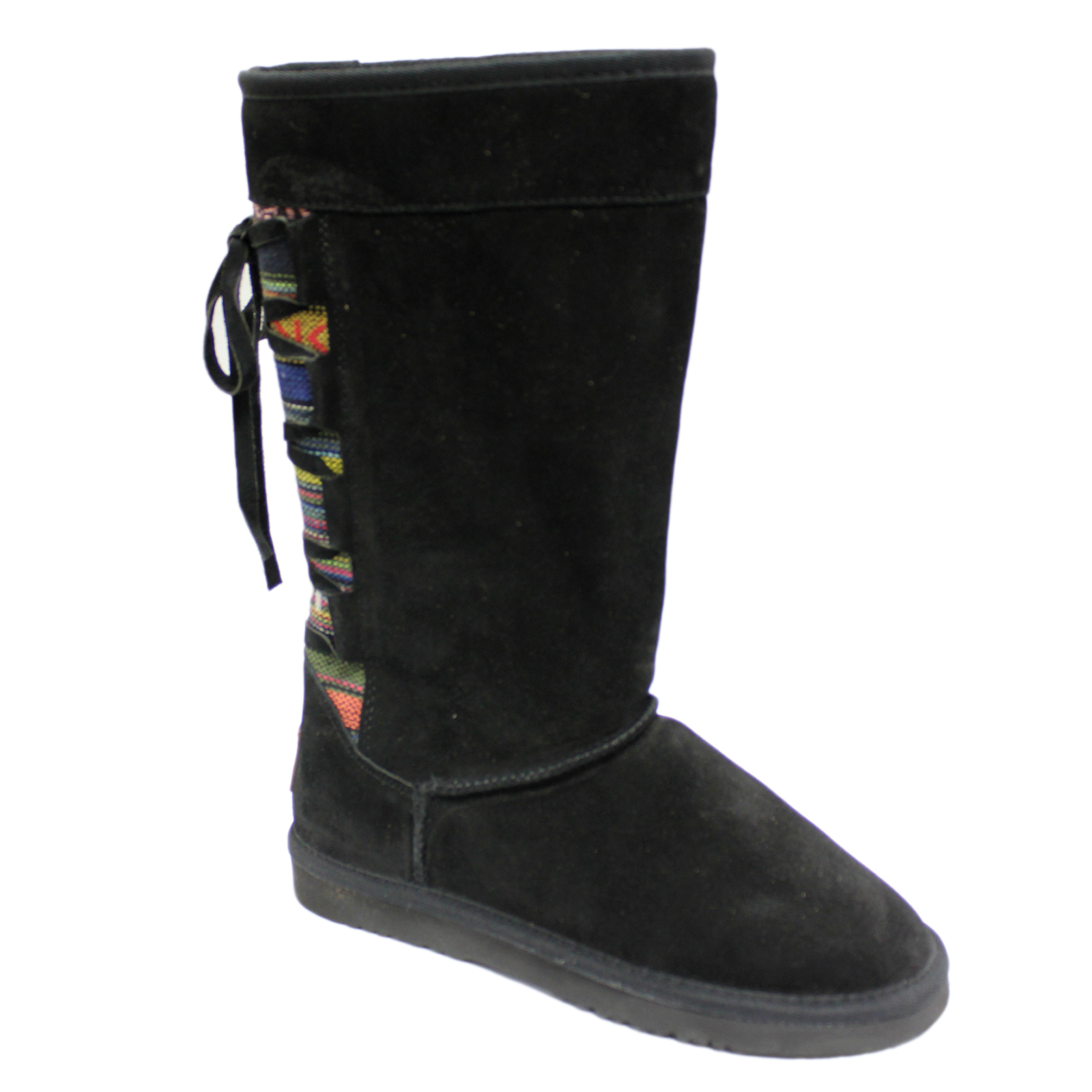 Women's lookout 12" native themed back black boot