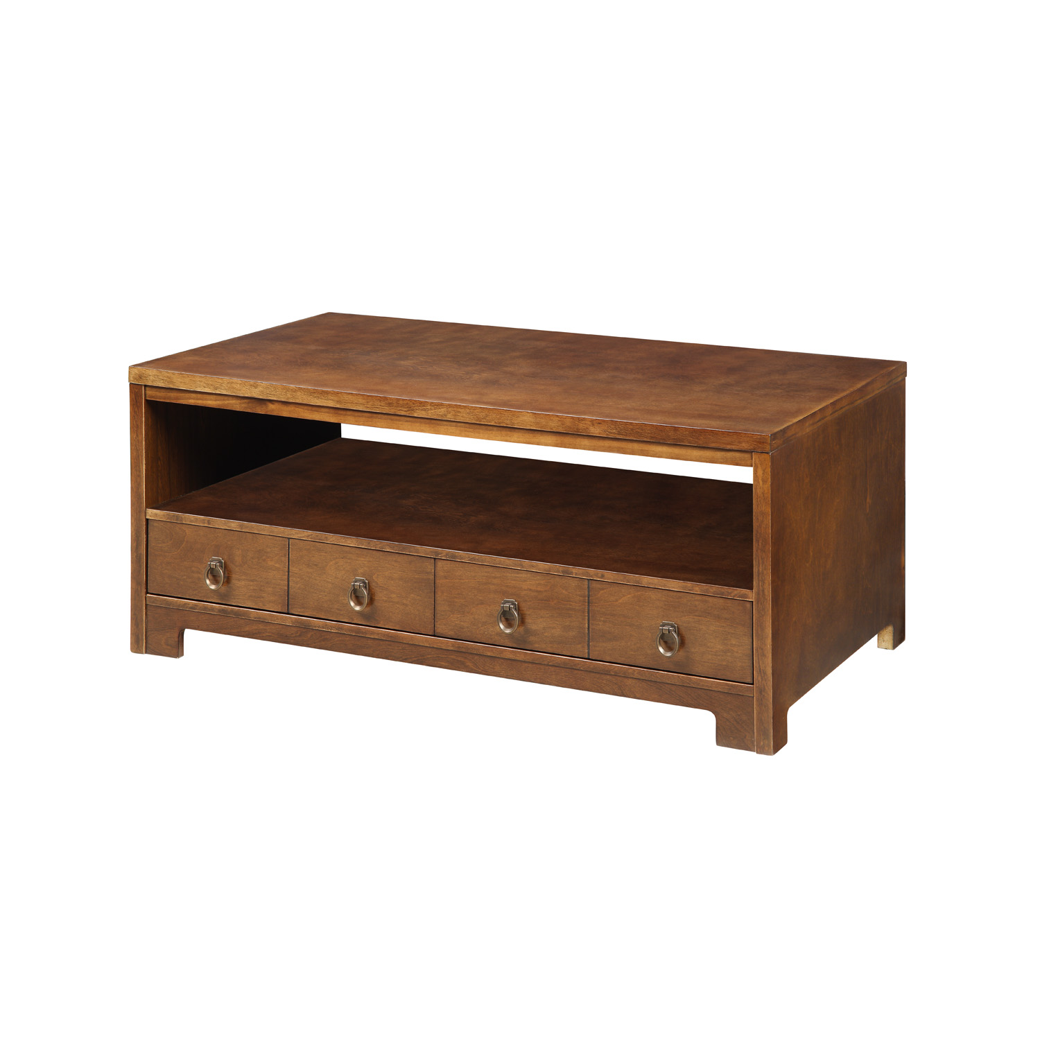 2-Drawer Coffee Table in Warm Mahogany