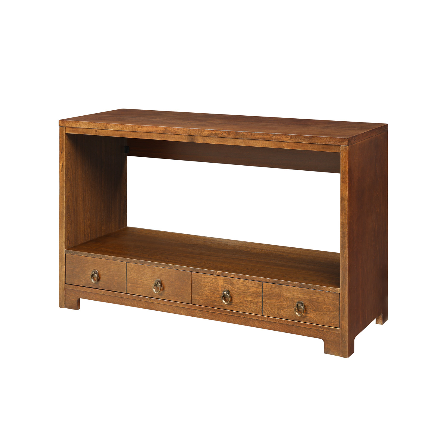 2-Drawer Console Table in Warm Mahogany
