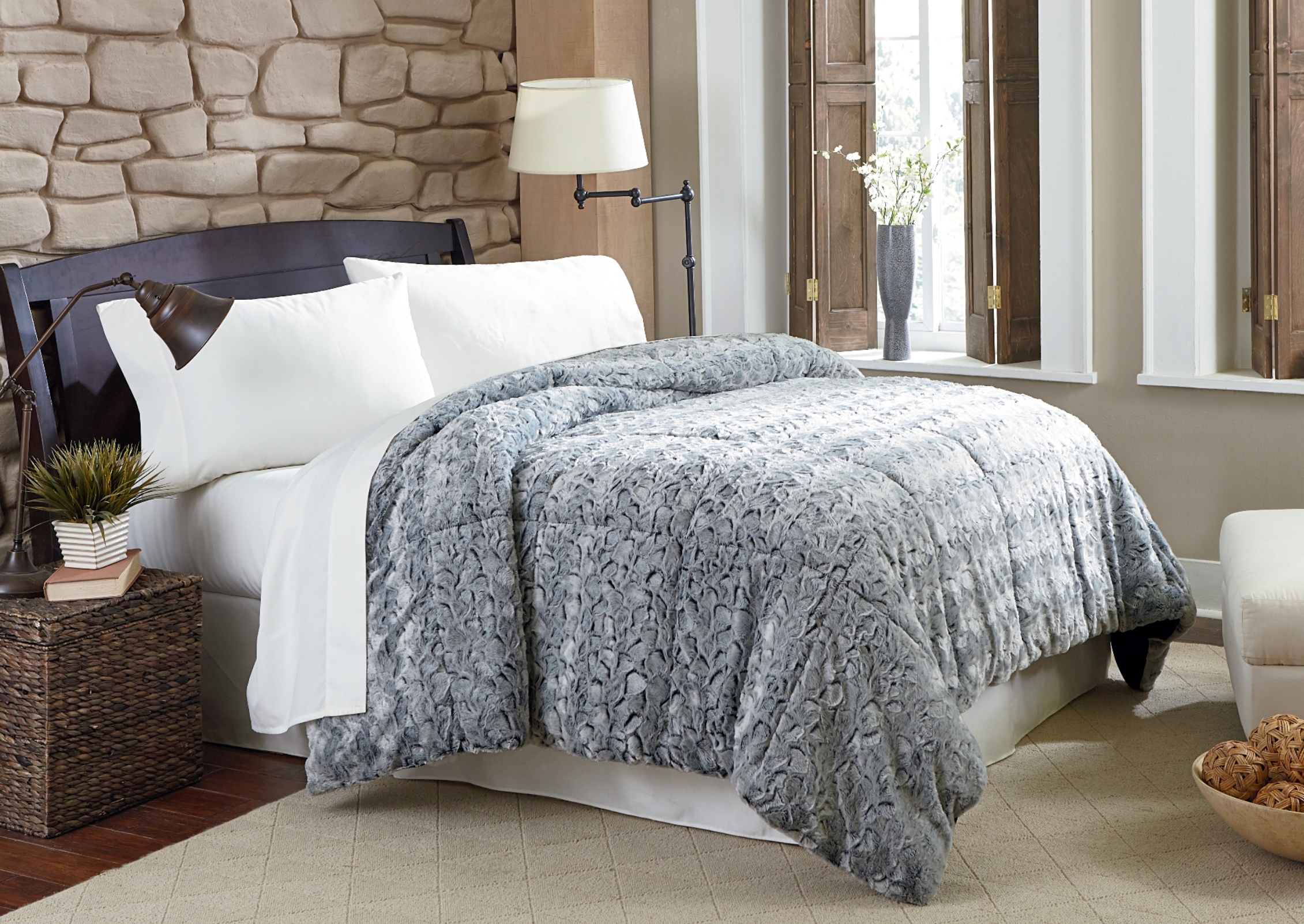 UPC 847975023210 Cannon Faux Fur Comforter Grey