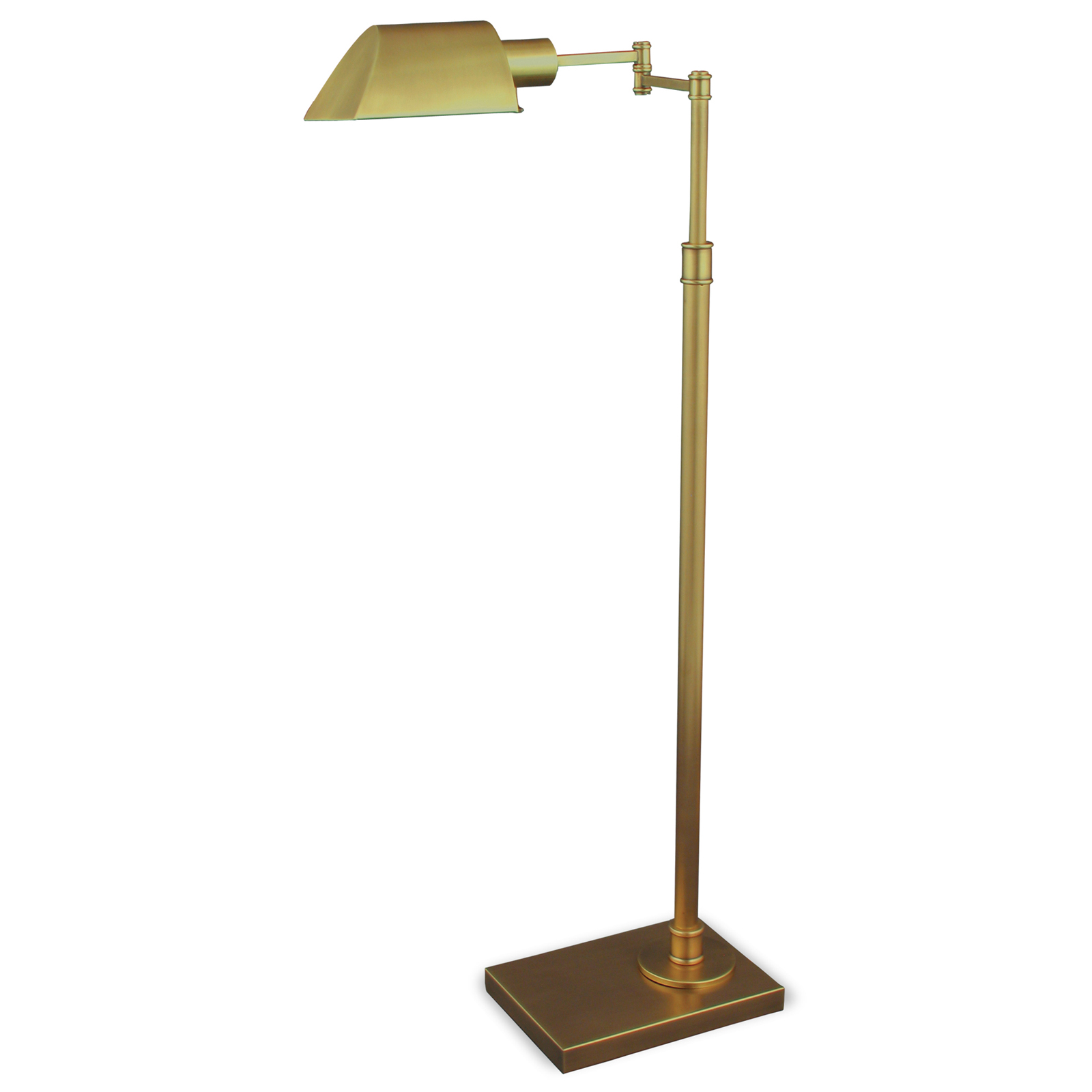 36-46 Inch Antique Brass Metal Floor Lamp