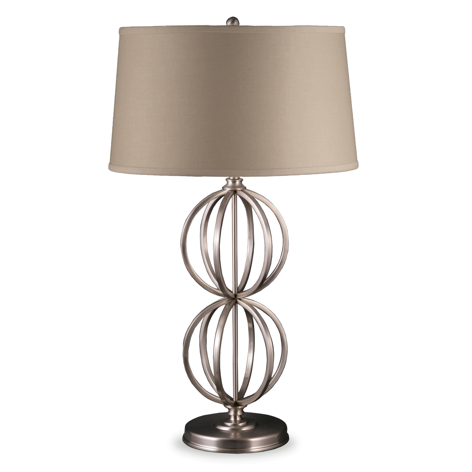 31 Inch Brushed Nickel Double Ball Metal Table Lamp