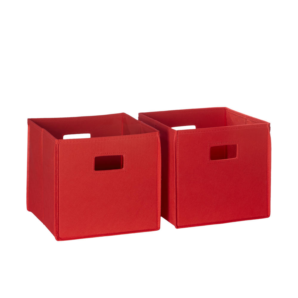 2 Pc Folding Storage Bin Set - Red