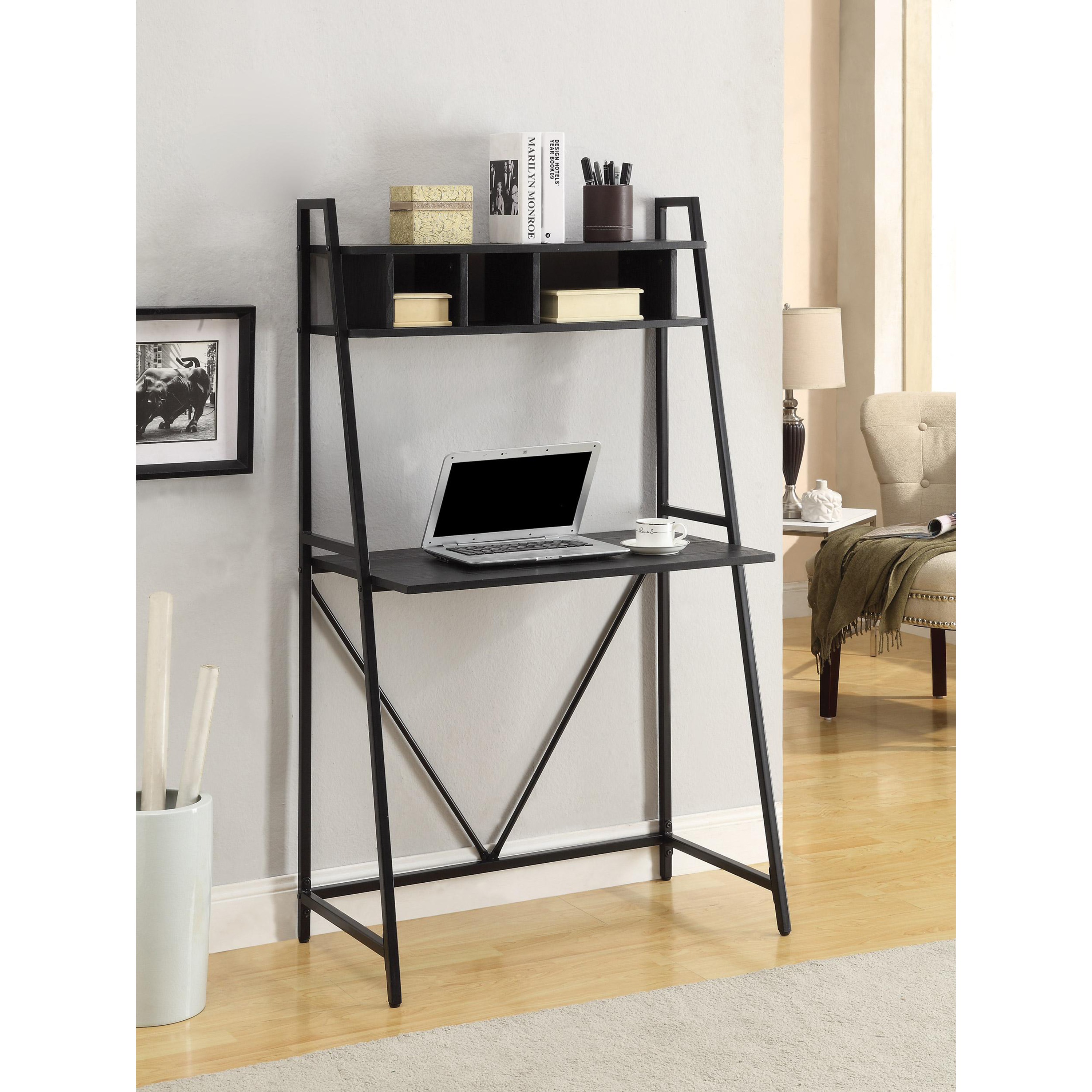 Venetian Worldwide Beil Computer Desk in Black Finish Venetian Worldwide Beil Computer Desk in Black Finish