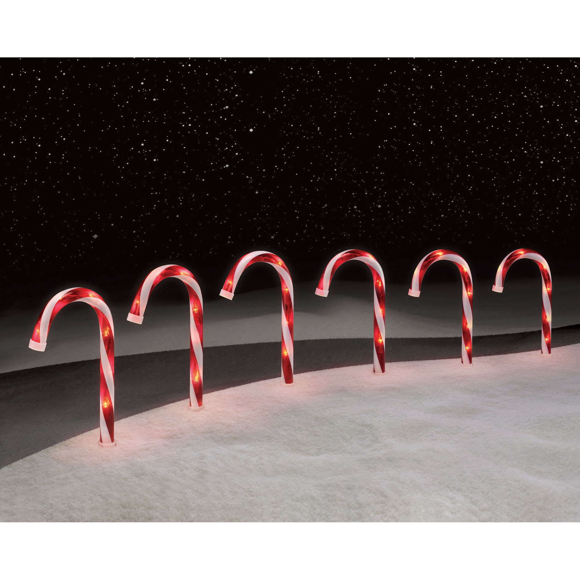 Trim A Home® 6 Ct. Warm White LED Candy Cane Christmas Pathways Shop