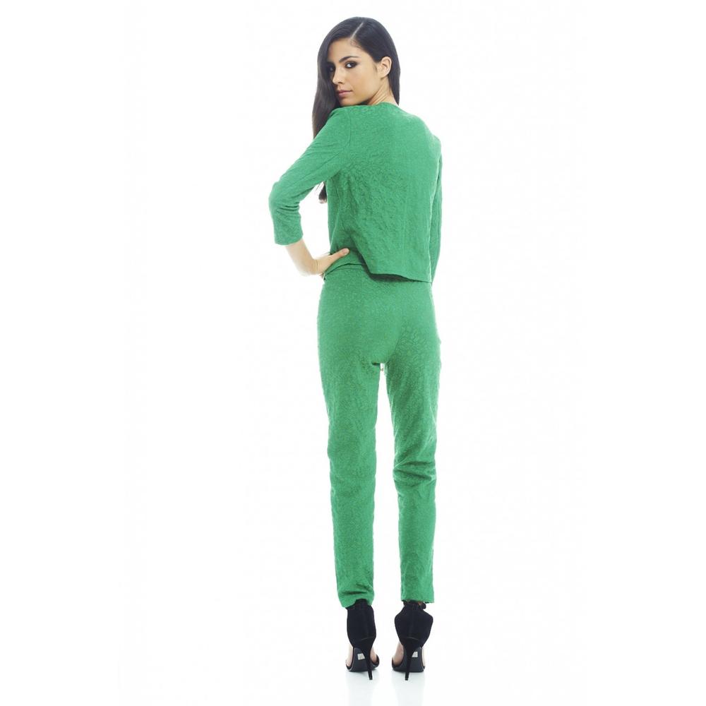 Women's Bonded Lace Green Trousers - Online Exclusive