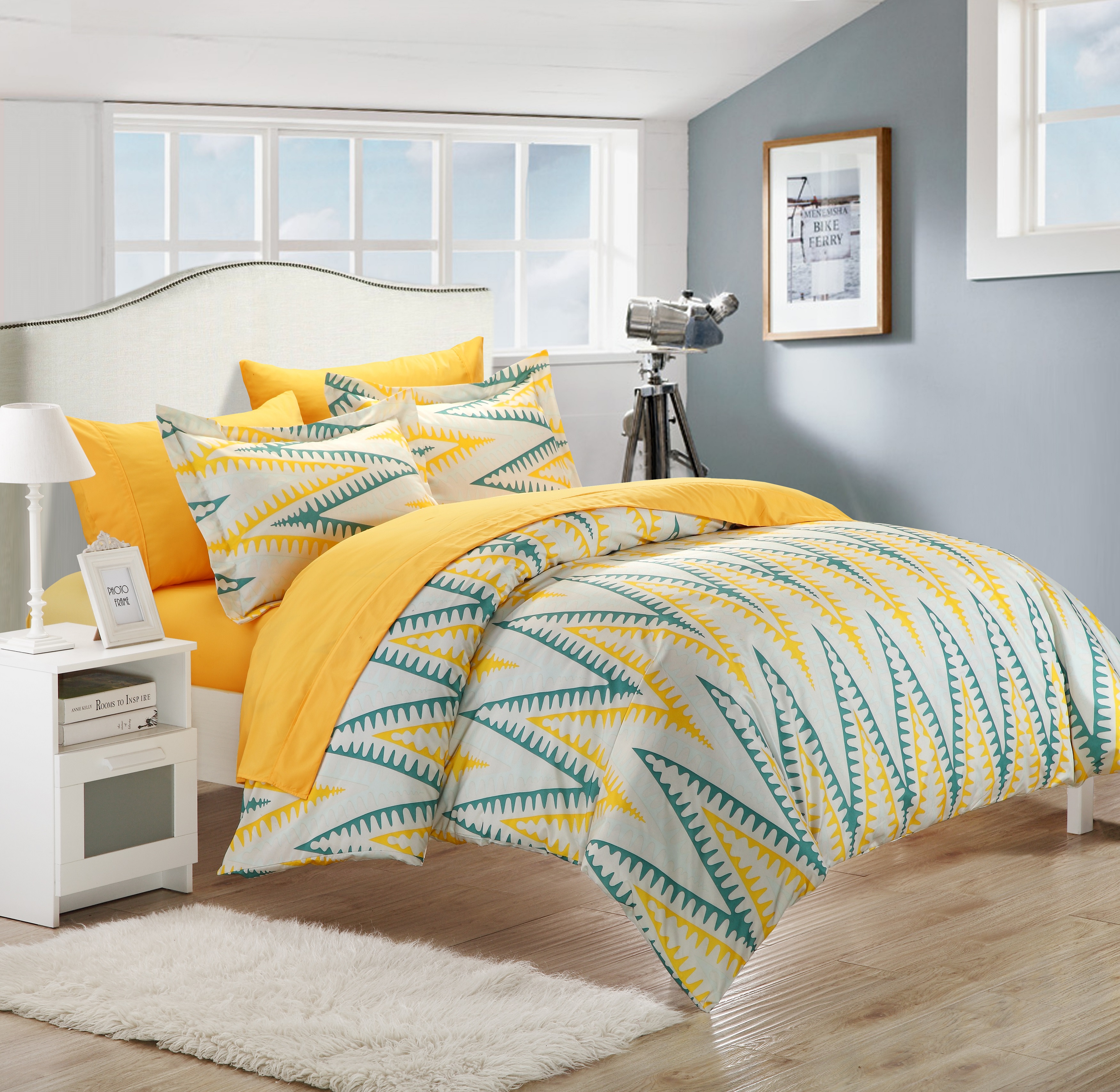 Chic Home  Selina 3-Piece Duvet Cover Set King Size Yellow